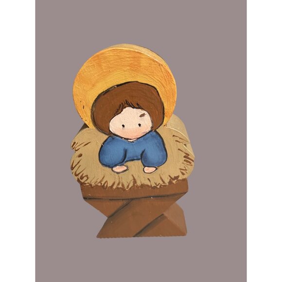 Wooden Nativity Set With Hand-Painted Figurines - Picture 8 of 14